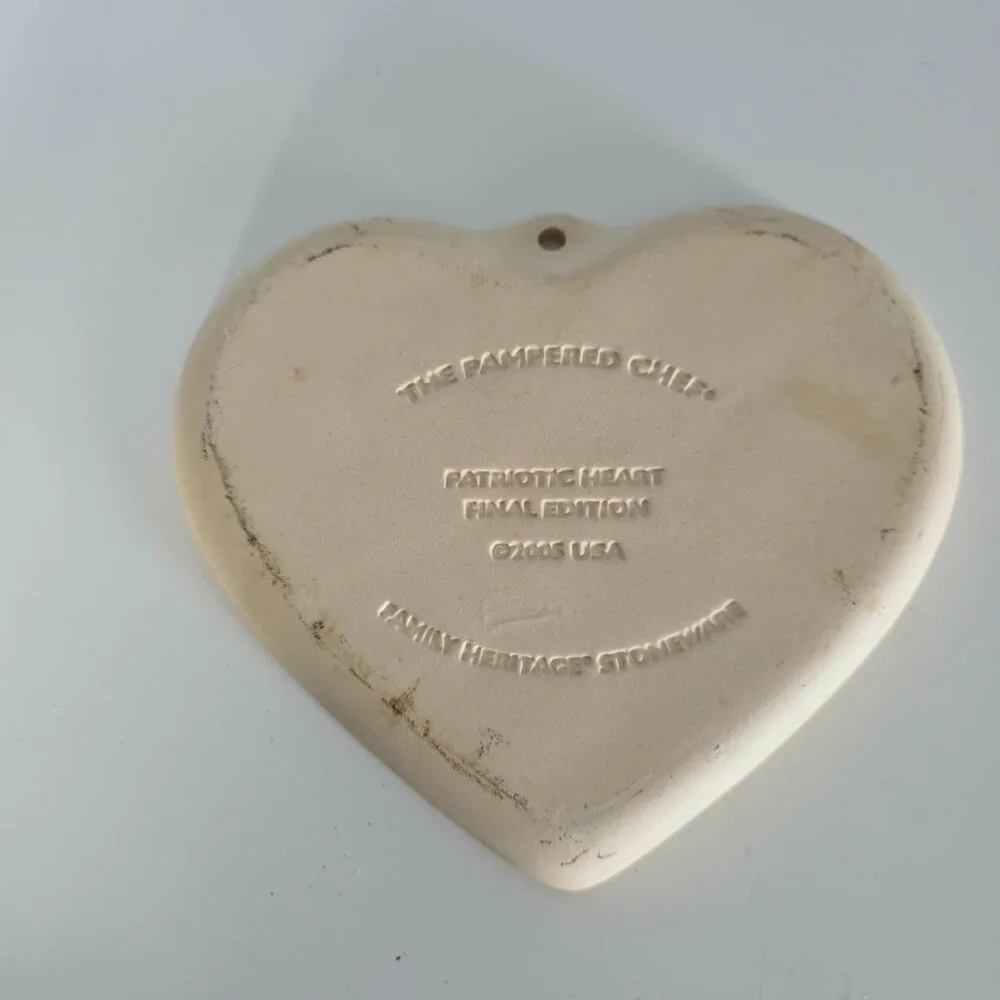 Vintage Pampered Chef Patriotic Heart Stoneware Mold